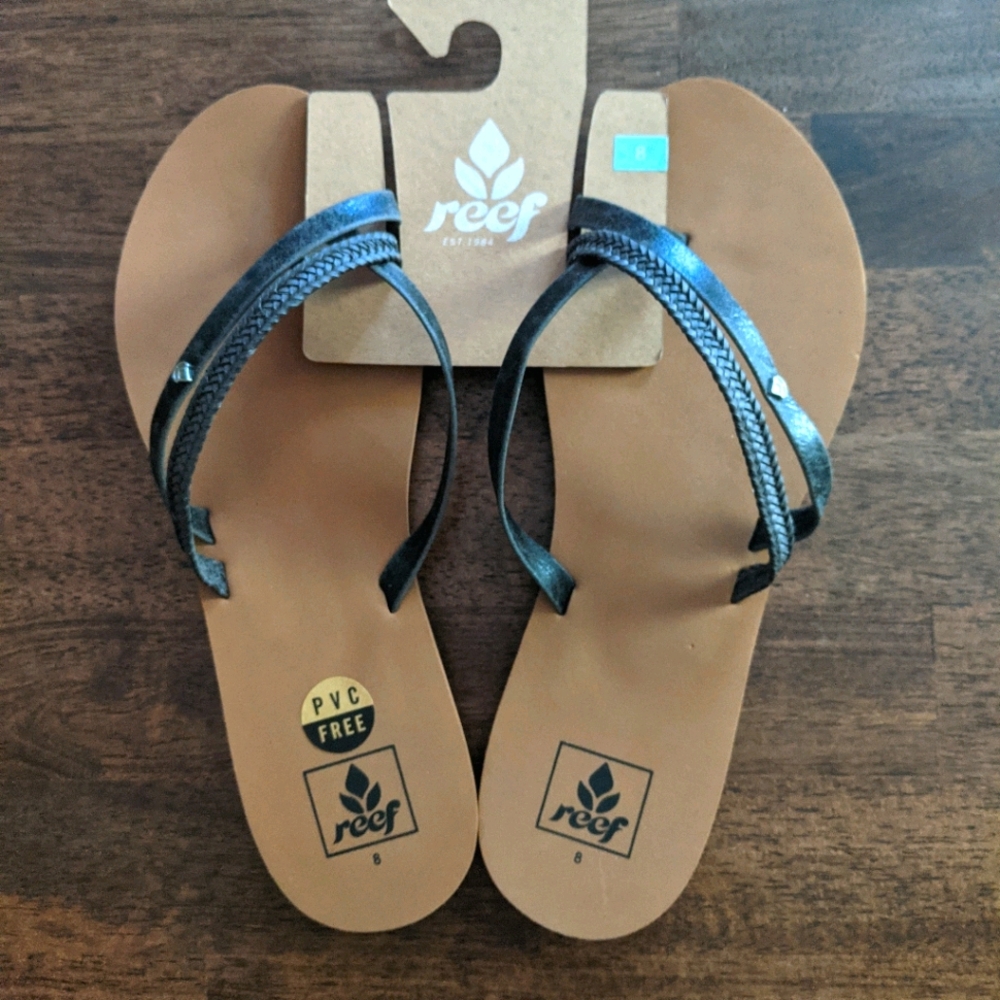 Women's Reef O'contrare black flip sandals 8